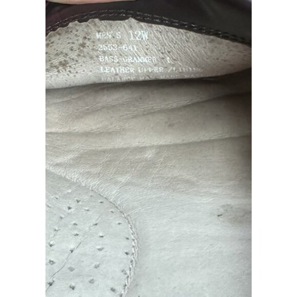 GH Bass & Co Grammer Loafers Dress Shoes Mens Size 12W Wide Burgundy Leather - Picture 10 of 10